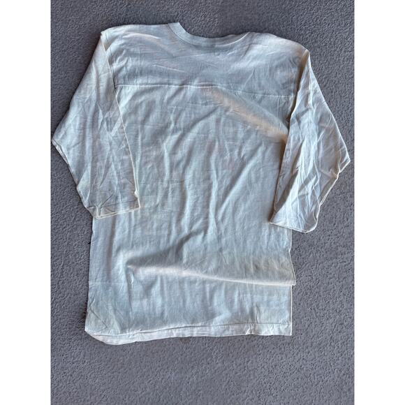 Vintage ‘88 MLB Cincinnati Reds Velva Sheen USA Made Single Stitched S Beige 3/4 - Picture 5 of 8